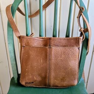 Duluth Trading Company Tan Leather Crossbody Bag
